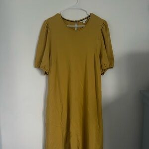 Boden Gold Puff Sleeve Sheath Dress
